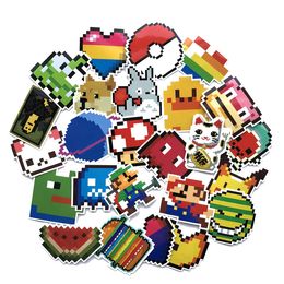 5 Sets 125PCS Pixel Wind Cute Stickers Suitcase Computer Waterproof Graffiti Stickers