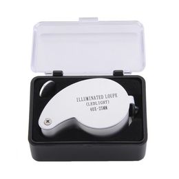 Magnifying Loupe 40X 25mm 40X25mm 40 x 25 Jeweller LED Light Glass Magnifier wholesale Dropshipping New