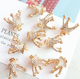 20pcs 15*14*18mm Gold Plated Crystals A Rhinestones 3D Crown Beads For Scrapbooking Craft Mobile phone case New Bridal Decor