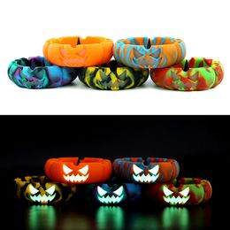 Colourful Pumpkin silicone ashtray heat resistant ashtrays eco-friendly glow in the dark silicone ashtray for easy cleaning ash trays