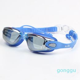 luxury- Professional Silicone Waterproof Swimming Goggles Anti-fog UV Swimming Glasses With Earplug for Men Women Water Sports Eyewear