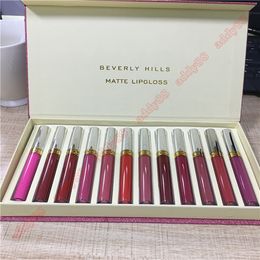 NEW Makeup set liquid lipstick 12 in 1 BEVERLY HILLS MATTE LIPGLOSS 12color lip gloss dhl free shipping