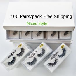 Wholesale Eyelashes 20/30/50/100 Pairs 3D Mink Lashes Natural False Eyelashes Hand Made Makeup Eye Lashes 3D Mink Eyelashes Bulk CX200722