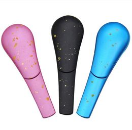 Spoon Pipe Detachable Metal Smoking Pipe Starry Sky Magnet Scoop Pipes Zinc Alloy Anodized Dry Pipes Smoking Accessories Gift LSK231