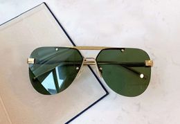 1261 Pilot Sunglasses for Men Black Gold Frame Grey Lens Rimless gafas de sol de Men Sun glasses with box335y