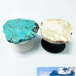 Thanksgiving Gift Stone Phone Holder ABS Natural Irregular Turquoise Air Sac Mobilephone Stand Fashion Glitter Marble Holders 6jx YY