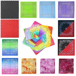 Tie Dye Bandana Unisex Cycling Outdoor Square Bandanas Gradient Colourful Hip Hop Neckerchief Print Headwrap