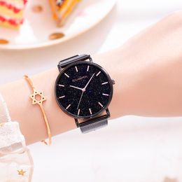 Wristwatches Women Watches 2022 Luxury Rose Gold Stainless Steel Mesh Belt Fashion Bracelet Watch For Alloy Dial Clock