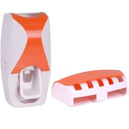 Automatic Toothpaste Dispenser Toothbrush Holder Rack for Home Toilet Bathroom