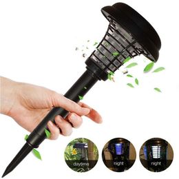 DHL New Solar Powered led lamps Mosquito Killer Insect Bug Zapper Pest Control Outdoor Garden Lawn LED UV Light Lamp
