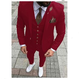 Handsome One Button Groomsmen Notch Lapel Groom Tuxedos Men Suits Wedding/Prom/Dinner Best Man Blazer(Jacket+Pants+Tie+Vest) W236