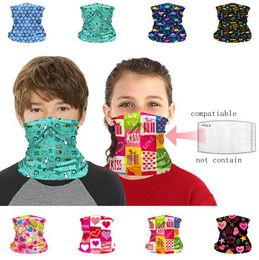 Kids Bandana Scarf Anit Dust Mask Seamless Magic Bandanas Neck Tube with Invisible Pocket Cycling Accessories 8 Designs DW5655