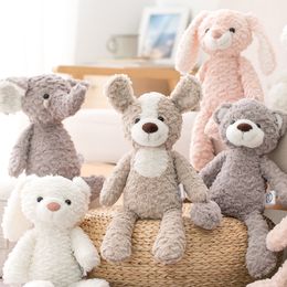 cute teddy bear doll rabbit/ unicorn/ elephant plush toy high quality appease doll soft sleeping accompany gift for newborn kids