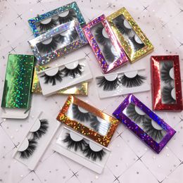 FREE SHIPPING 25mm Mink Fluffy Lashes Dramatic Eyelash 3D 5D 6D Mink Eyelashes Black Cotton Band Eyelashes