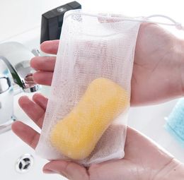 Exfoliating Mesh Soap Pouch Bubble Foam Net Soap Sack Saver Pouch Drawstring Holder Bags Bubble Foam Net Cheap Wholesale DHL free