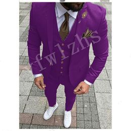 Handsome One Button Groomsmen Notch Lapel Groom Tuxedos Men Suits Wedding/Prom/Dinner Best Man Blazer(Jacket+Pants+Tie+Vest) W234