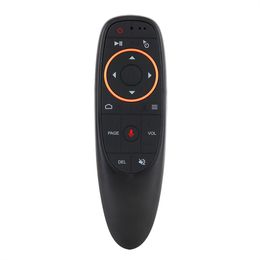 G10 USB ile Sesli Uzak Hava Faresi 2.4GHz Kablosuz 6 Eksen Gyroscope Microfon IR uzaktan kumanda G10s Android TV Kutusu PC için