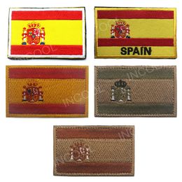 Embroidery Patch Spain Flag Patch Army Hook & Loop Fastener Tactical Military Morale Patches Emblem Appliques Embroidered Badges