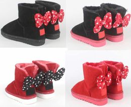 2020 CLASSIC DESIGN SHORT BABY BOY GIRL WOMEN KIDS BOW-TIE SNOW BOOTS FUR INTEGRATED KEEP WARM BOOTS hot sell