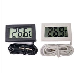 500pcs Digital LCD Screen Thermometer Refrigerator Fridge Freezer Aquarium FISH TANK Temperature -50~110C GT Black white Color