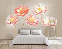 Custom 3D Photo Wallpaper Three-dimensional Flower 3d Oil Painting Flower Nordic Minimalist TV Background Wall Romantic Floral 3d Wallpaper