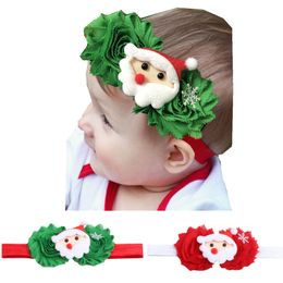 Christmas Baby Santa Claus Flower Headbands Kids Girls Flower Hair Bands Headwear Children Hair Accessories M2278