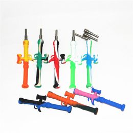 smoking pipes RPG Silicone Nectars kits with 10mm Titanium Tip Multi Colour nectar dab straw oil rigs glass bong