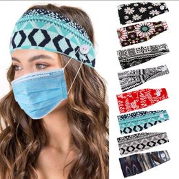 Women Girls Headband Striped Turban Button Bandage Bandanas Face Wash Hair Band Elastic Headwrap Headwear Hair Accessories 8 Designs DW5704