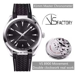 Top Version VS Aqua Terra 150M Master Chronometers Cal.8900 Automatic Men's Watch 220.12.41.21.01.001 Black Dial Rubber Strap Gents Watches