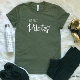 But First Pilates Shirts Women Cotton Streetwear Funny T-shirt Girl Hipster Tumblr T Shirt Graphic 90s Unisex Tops Drop Shipping