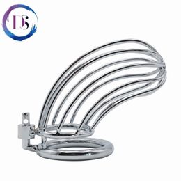 Stainless Male Chastity Devices Steel Cock Cage For Men Metal Chastity Belt Penis Ring Sex Toys Cock Lock Bondage Adult Product CX200731