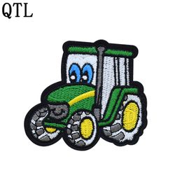 10 PCS Cute Embroidery Green Tractor Patch Badge for Kids Teens Adults Iron on Transfer Embroidery Patch for Clothes Jeans Sew Accessories