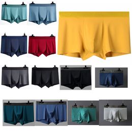 Herren-Unterwäsche, atmungsaktive Boxer-Slips, nahtlose Seiden-Slips, solide Boxershorts, sandfarben