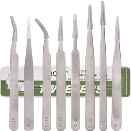 OEM Logo Stainless Steel Tweezers HRC40 ST10 ST11 ST12 ST13 ST14 ST15 ST-16 ST-17 for DIY Repair Tool 960pcs/lot