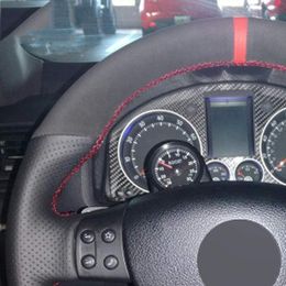 DIY Car Steering Wheel Cover for Volkswagen Golf 5 Mk5 GTI VW Golf 5 R32 Passat R GT 2005237S