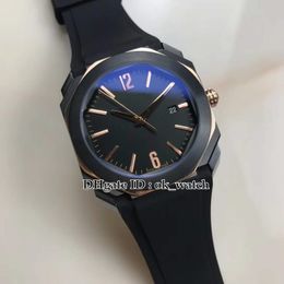NEW Octo 103085 Mens Japan Quartz Watch PVD Black Steel Case Black Dial Gents Best Sport Watches Rubber Strap Date Watch