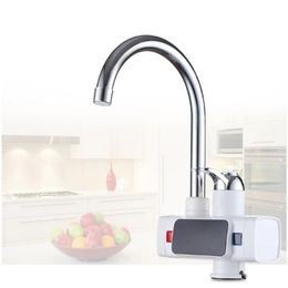 3000W 360° Tankless Digital Electric Instant Hot Water Faucet Kitchen Heater Tap