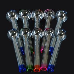 Handwork Mini Smoking Hand Pipes Thick Glass Pipe Oil Colourful Pipes Pyrex Glass Oil Burner Pipe Random Colour