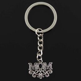 Fashion 20pcs/lot Key Ring Keychain Jewelry Silver Plated Mom Flower Charms pendant key accessories