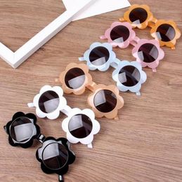 Sunglasses Suower Frame Girls Eyeglasses Baby Boy Sun Glasses Children Beach Eyewear Fashion Acetate Kids Accessories LSK426