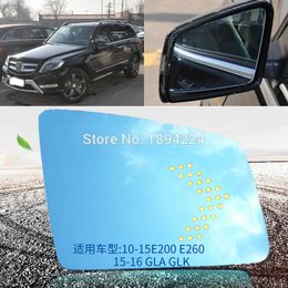 For Benz GLK/GLC / e200 e260 Car Rearview Mirror Wide Angle Blue Mirror Arrow LED Turning Signal Lights