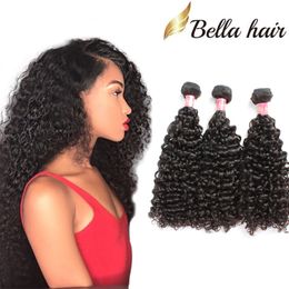 Bella Hair 3 Stück, Los 11, erstklassiges, tiefgelocktes brasilianisches Haarbündel, doppelt ertrinkendes, peruanisches, lockiges Haar, unverarbeitet, rohe indische Echthaarverlängerung