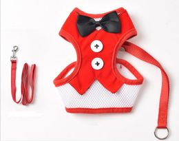 factory direct sale pet leashes dog breast sling Vest breathable pet clothes dog rope fashion bowknot vest spot Wholesale