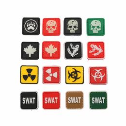 Personality Logo SWAT Biochemical Core Bone Frog Armband Backpack Hat Clothing Decoration Military Tactics Waterproof Badge