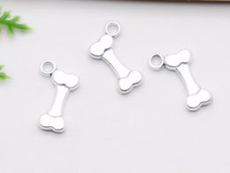 200Pcs alloy Dog bone Charms Antique silver Charms Pendant For necklace Jewellery Making findings 17x10mm