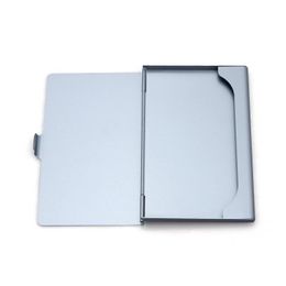 Hot Silver Pocket Business Name Credit ID Card Holder Metal Aluminium Box Cover Case wholesale Hot Silver Pocket Business Name