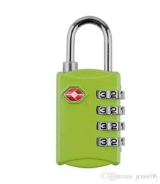 TSA Security Code Luggage Locks 4 Digit Combination Steel Keyed Padlock Approved Travel Lock for Suitcases Baggage 8colors