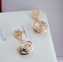 Latest Camellia Pendant Women Studs High Street Personality Charm Lady Earrings Birthday Gift For Female Elegant Earring