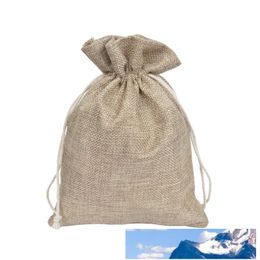 50-Piece Natural Drawstring Burlap Bags Jewellery Pouches 4x6"(10x15cm) Gift Packing Jute Hessian Linen Bags for Wedding Party Favour Christmas