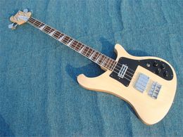 Natural wood 4 Strings Electric Bass with Rosewood Fretboard,Neck through body,Chrome hardware,Black pickguard,Provide custom service